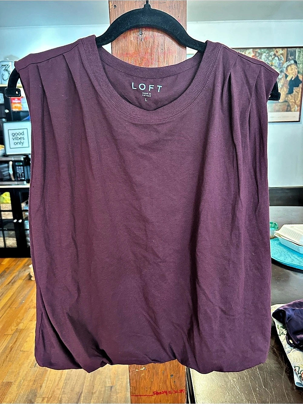 LOFT Burgundy Muscle Tee Size Large NWT